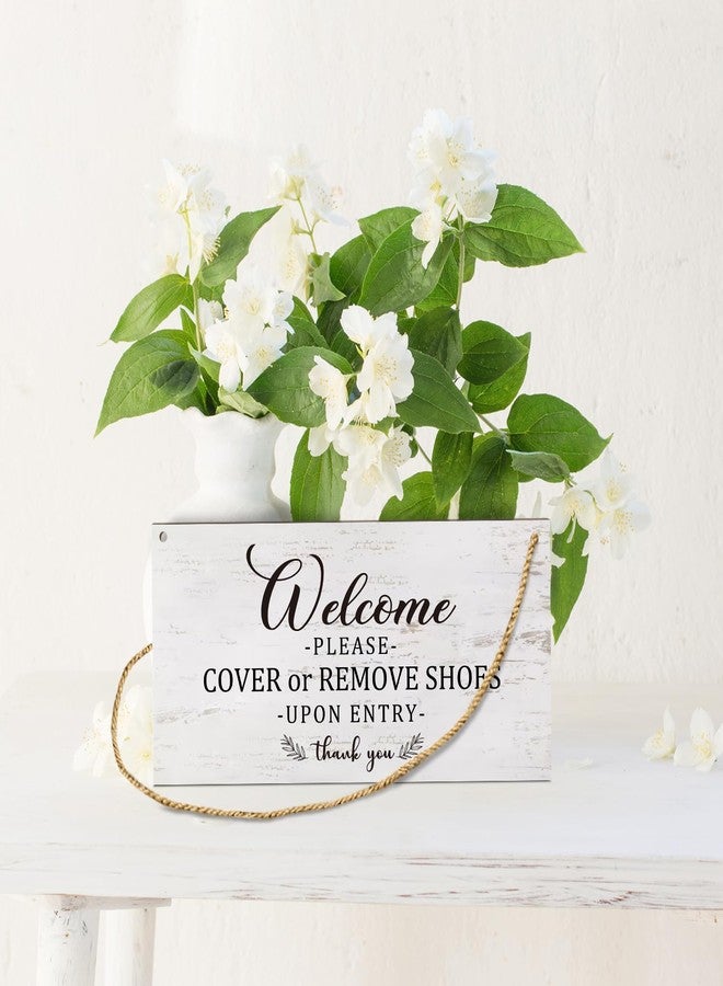 LWBEO Wooden Hanging Sign Plaque, Please Cover Or Remove Shoes Upon Entry, Motivational Quote Wood Wall Sign, Retro Farmhouse Home Decor Gift for Home Living Dining Bedroom Entryway Hallway - A13 - Image 3